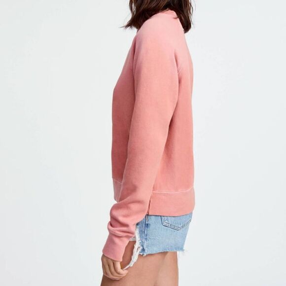 Re/done Hanes Classic Raglan Crewneck Sweatshirt Faded Clay Size Small NWT - Picture 4 of 11